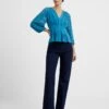 French Connection Pleated V-Neck Relaxed Smocked Blouse 1 French Connection Pleated V-Neck Relaxed Smocked Blouse -Marks and Spencer Shop MS 10 T83 5130S E0 X EC 0
