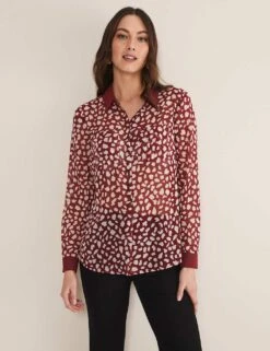 Printed Collared Blouse
