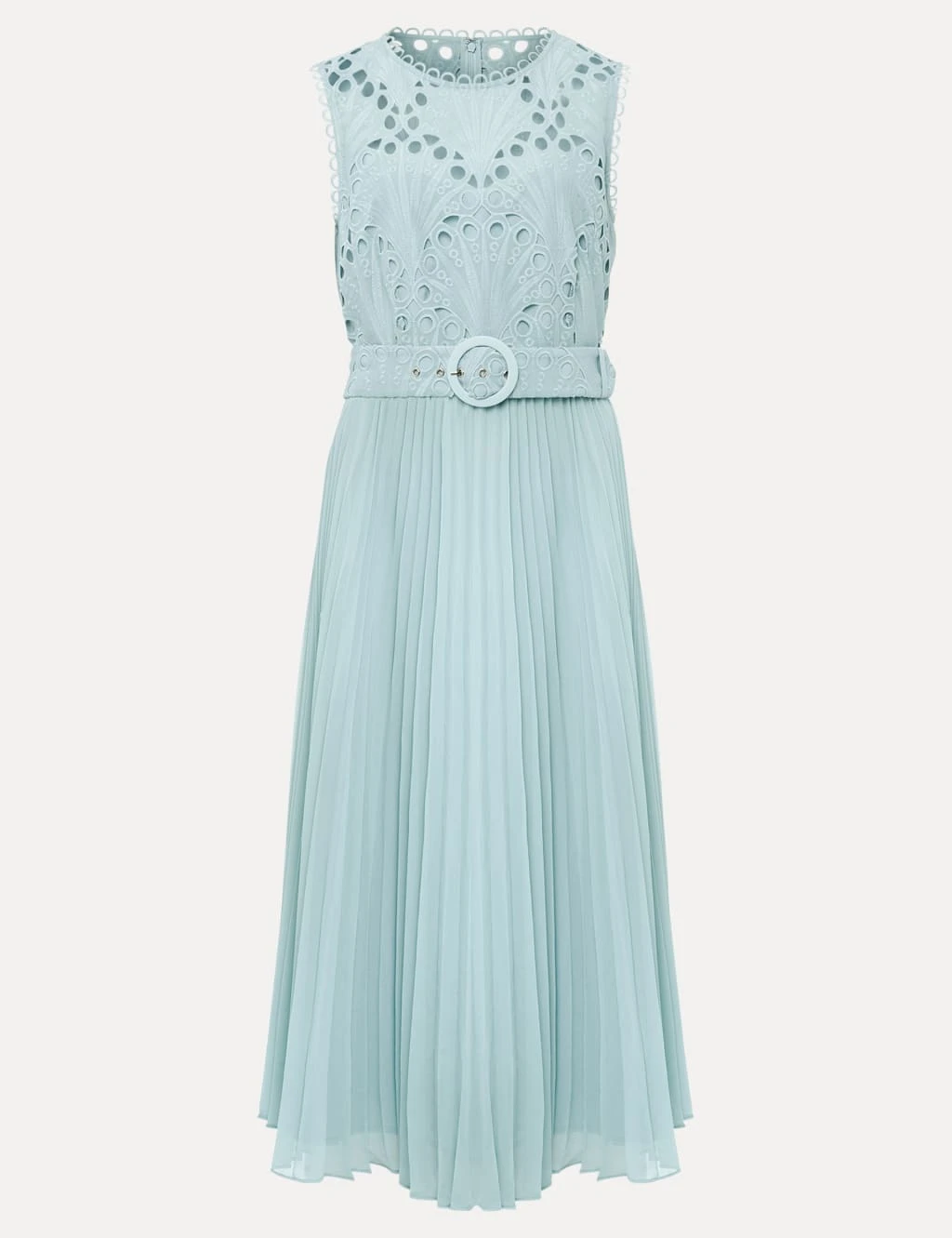 Embroidered Lace Belted Midi Shift Dress 4 Embroidered Lace Belted Midi Shift Dress - Image 2