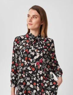 Floral High Neck Mini Shirt Dress -Marks and Spencer Shop MS 10 T83 8125T ZZ X EC 1