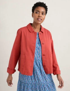 Pure Cotton Collared Shacket