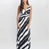 Jersey Striped V-Neck Maxi Waisted Dress 1 Jersey Striped V-Neck Maxi Waisted Dress -Marks and Spencer Shop MS 10 T83 8277T Y4 X EC 0