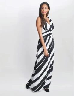 Jersey Striped V-Neck Maxi Waisted Dress -Marks and Spencer Shop MS 10 T83 8277T Y4 X EC 2