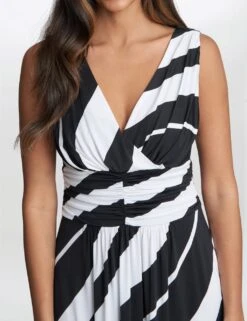 Jersey Striped V-Neck Maxi Waisted Dress -Marks and Spencer Shop MS 10 T83 8277T Y4 X EC 3