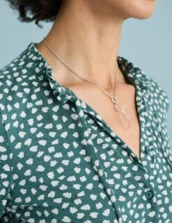 Modal Blend Floral Tie Neck Shirt -Marks and Spencer Shop MS 10 T83 8454T J4 X EC 5