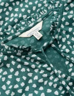 Modal Blend Floral Tie Neck Shirt -Marks and Spencer Shop MS 10 T83 8454T J4 X EC 6