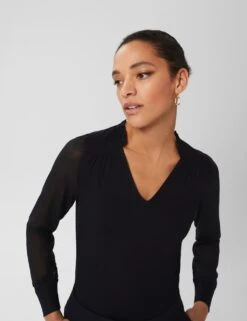 V-Neck Frill Detail Blouson Sleeve Blouse -Marks and Spencer Shop MS 10 T83 8607T F0 X EC 2