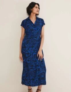 Floral V-Neck Midi Wrap Dress -Marks and Spencer Shop MS 10 T83 8672T E4 X EC 3