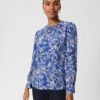 Leaf Print Round Neck Blouse -Marks and Spencer Shop MS 10 T83 8677S E4 X EC 0