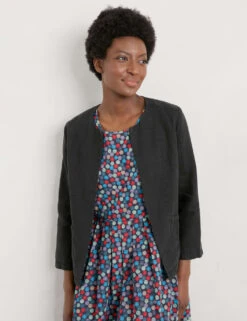 Pure Linen Collarless Short Jacket -Marks and Spencer Shop MS 10 T83 8751T Y0 X EC 1