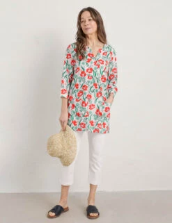 Organic Cotton Floral Relaxed Tunic -Marks and Spencer Shop MS 10 T83 8843T ZZ X EC 2