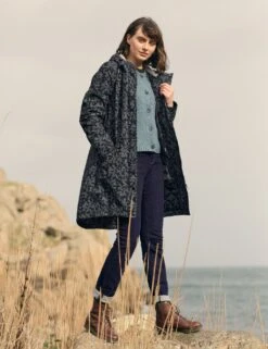 Cotton Rich Printed Relaxed Raincoat -Marks and Spencer Shop MS 10 T83 8855S Y4 X EC 2