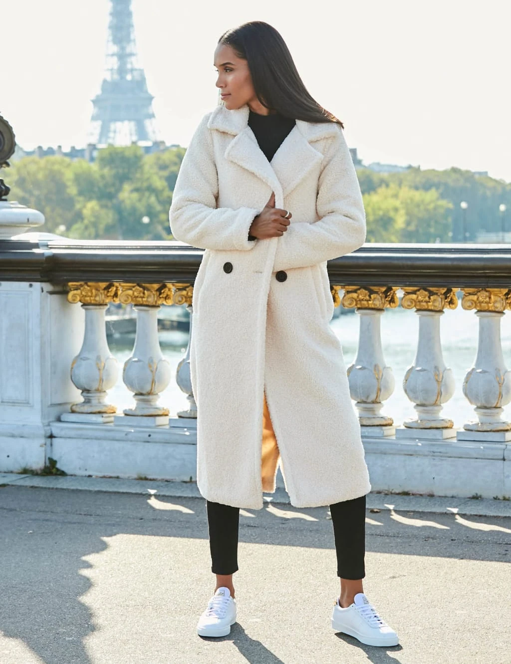 Borg Teddy Double Breasted Longline Coat 5 Borg Teddy Double Breasted Longline Coat - Image 3