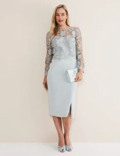 Embroidered Round Neck Midaxi Column Dress -Marks and Spencer Shop MS 10 T83 9768S J0 X EC 5