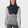 Sweaty Betty Modal Rich Chevron Half Zip Base Layer Top