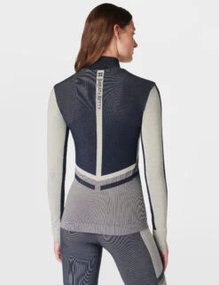 Sweaty Betty Modal Rich Chevron Half Zip Base Layer Top -Marks and Spencer Shop Modal Rich Chevron Half Zip Base Layer Top 4