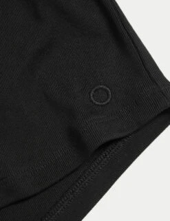 Modal Rich Ribbed Relaxed High Waisted Yoga Shorts -Marks and Spencer Shop Modal Rich Ribbed Relaxed High Waisted Yoga Shorts 5