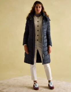 Joules Padded Hooded High Neck Longline Coat -Marks and Spencer Shop Padded Hooded High Neck Longline Coat 3