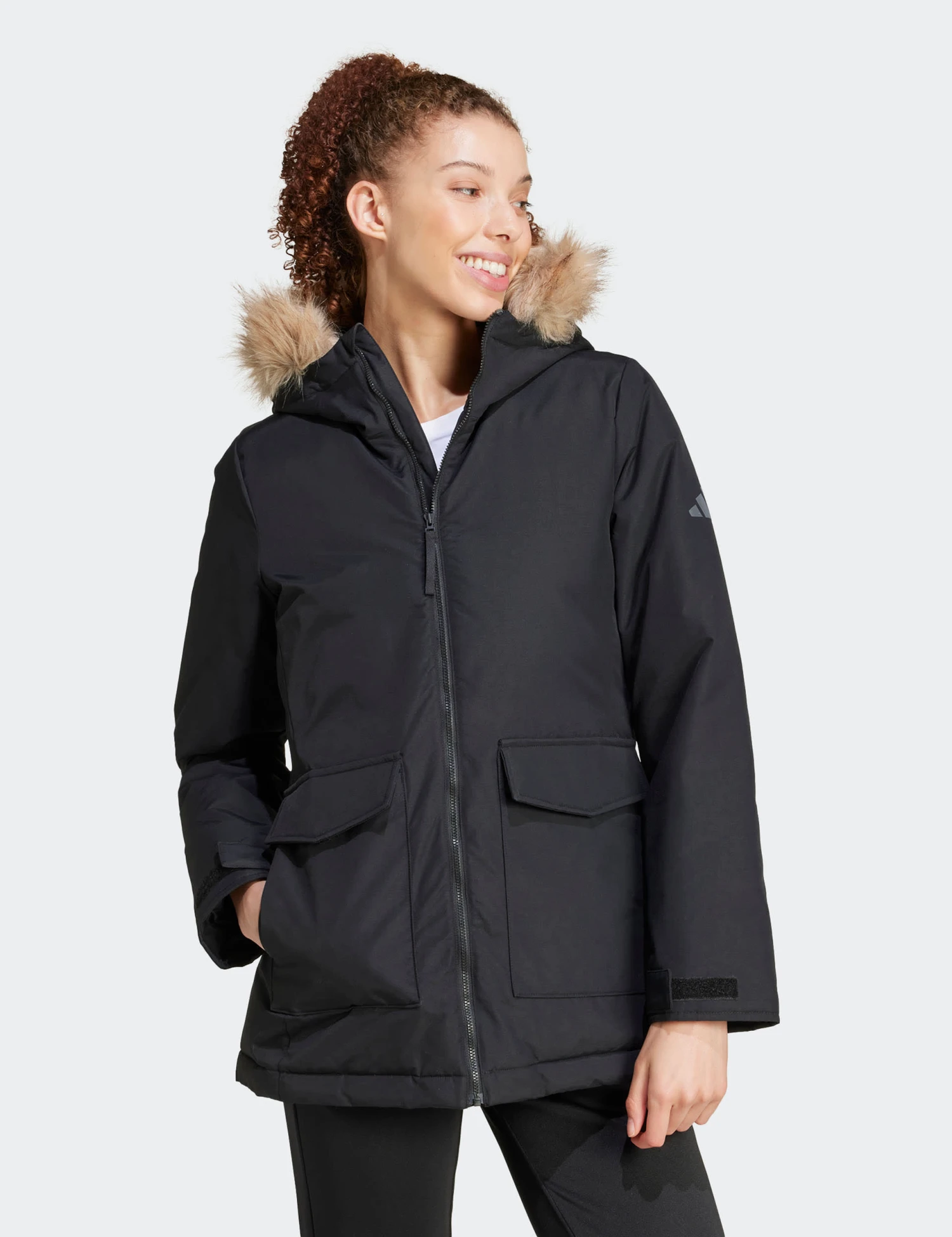 ADIDAS Paveric Faux Fur Trim Hooded Parka Coat 5 ADIDAS Paveric Faux Fur Trim Hooded Parka Coat - Image 3