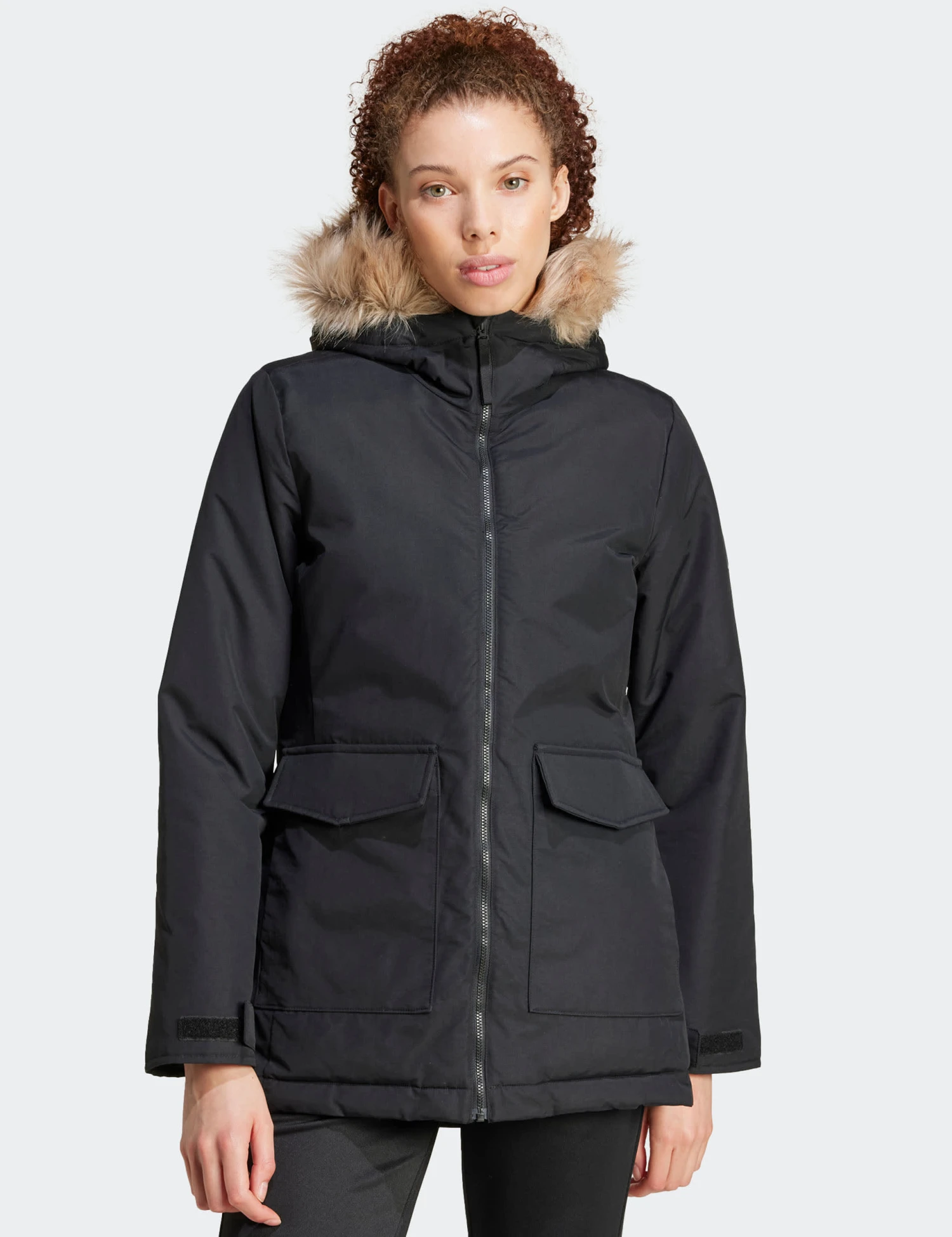 ADIDAS Paveric Faux Fur Trim Hooded Parka Coat 3 ADIDAS Paveric Faux Fur Trim Hooded Parka Coat