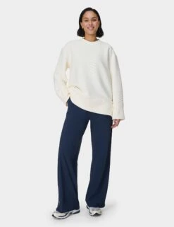 Sweaty Betty Peaceful Cotton Blend Ribbed Sweatshirt -Marks and Spencer Shop Peaceful Cotton Blend Ribbed Sweatshirt 2