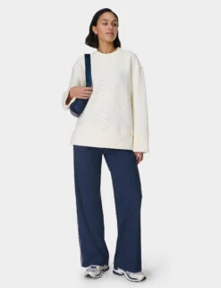 Sweaty Betty Peaceful Cotton Blend Ribbed Sweatshirt -Marks and Spencer Shop Peaceful Cotton Blend Ribbed Sweatshirt 3