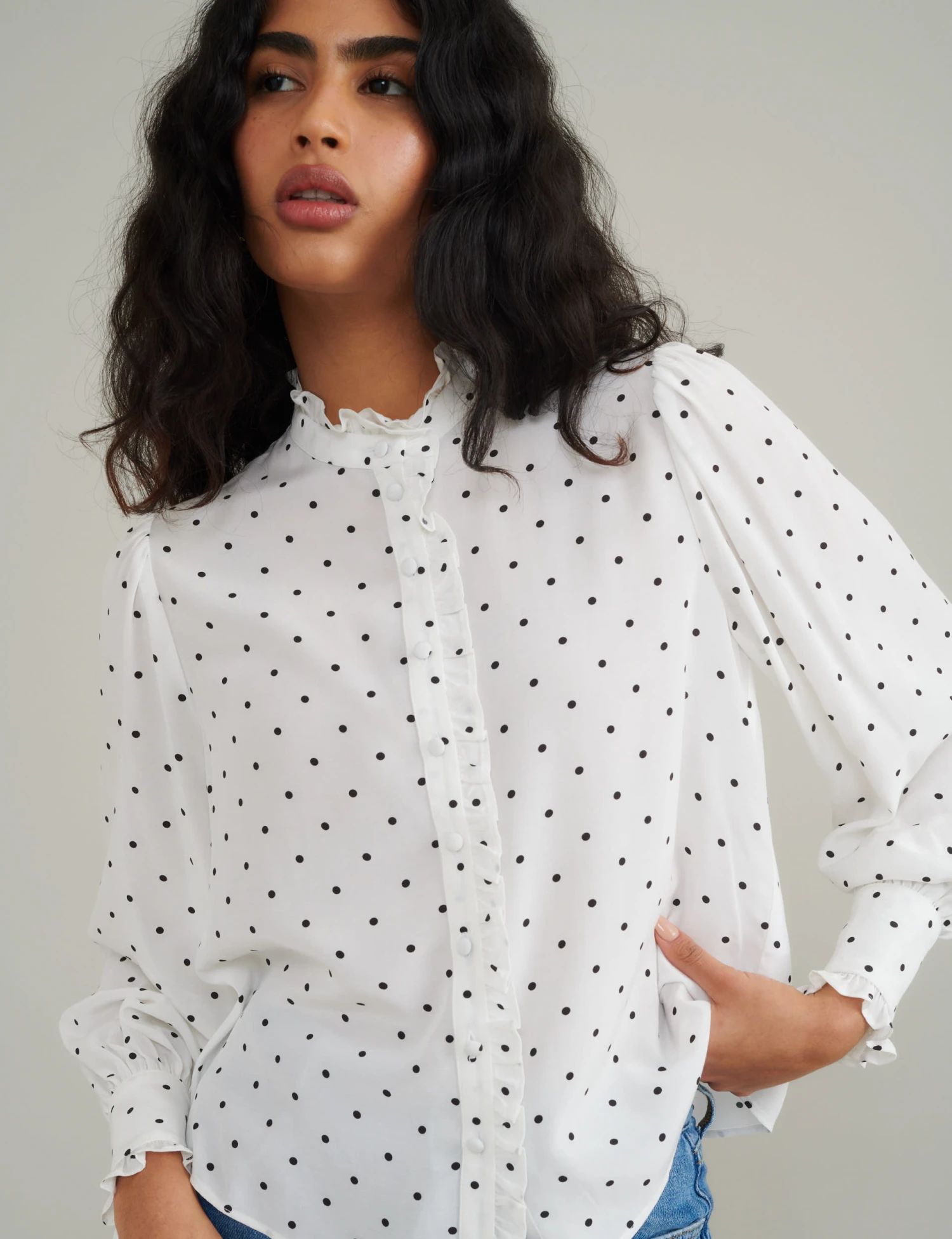 Polka Dot High Neck Blouse 7 Polka Dot High Neck Blouse - Image 5
