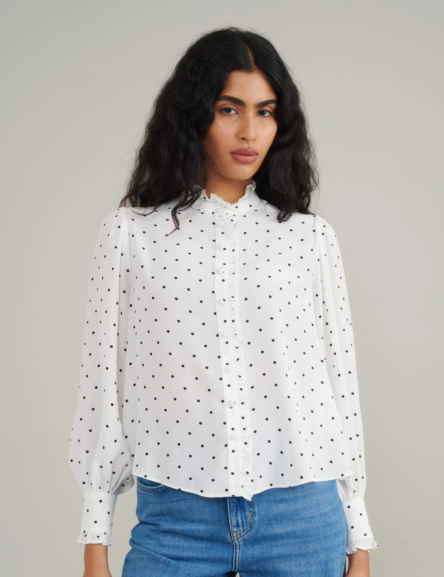 Polka Dot High Neck Blouse 3 Polka Dot High Neck Blouse