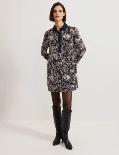 Printed Collared Mini Swing Dress -Marks and Spencer Shop Printed Collared Mini Swing Dress 3