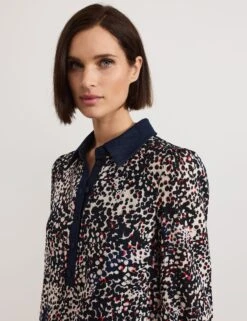 Printed Collared Mini Swing Dress -Marks and Spencer Shop Printed Collared Mini Swing Dress 4