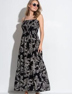 Pour Moi Printed Shirred Maxi Beach Dress -Marks and Spencer Shop Printed Shirred Maxi Beach Dress 4