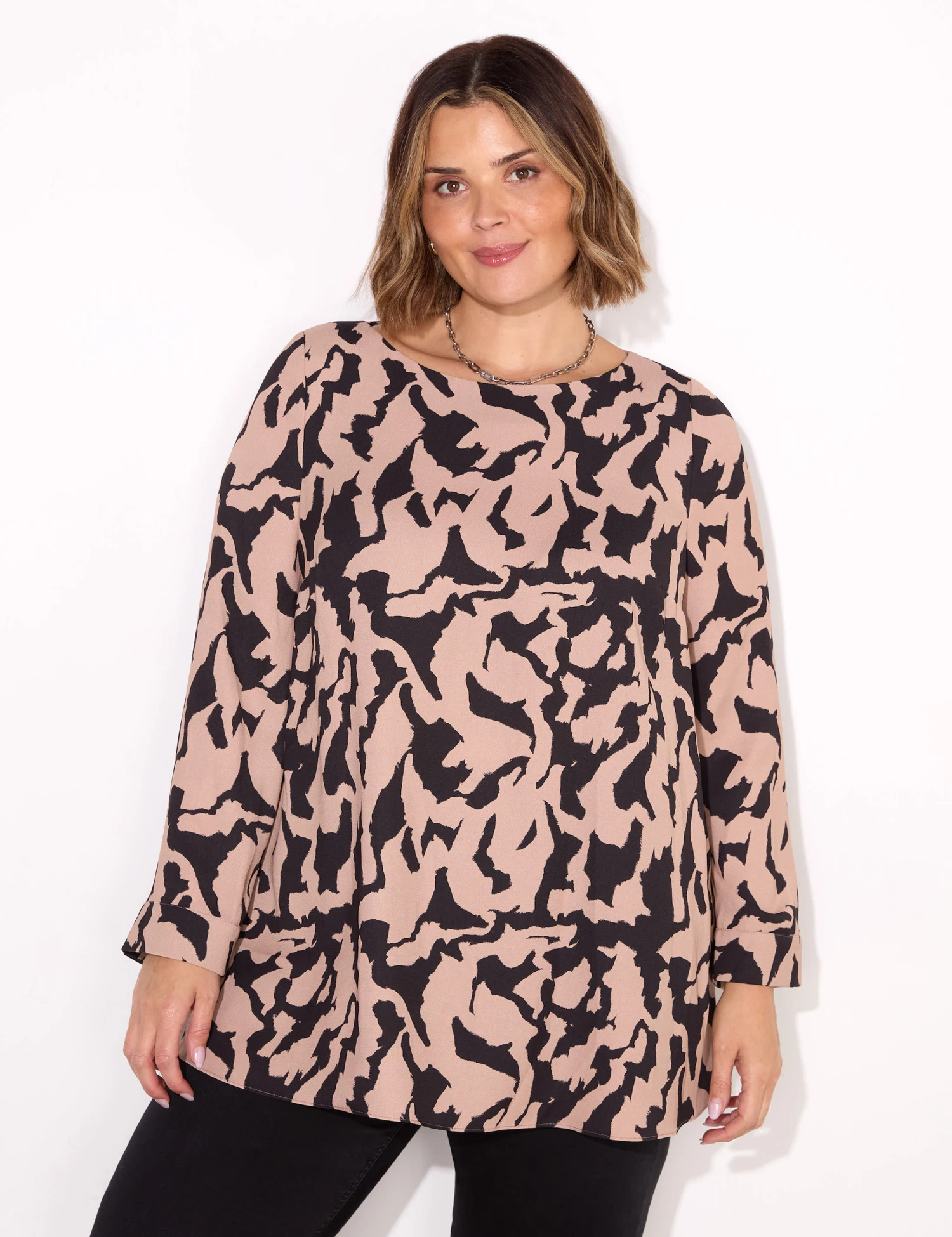 Printed Slash Neck Tunic 3 Printed Slash Neck Tunic