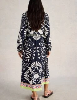 WHITE STUFF Printed V-Neck Midi Kaftan Dress -Marks and Spencer Shop Printed V Neck Midi Kaftan Dress 2