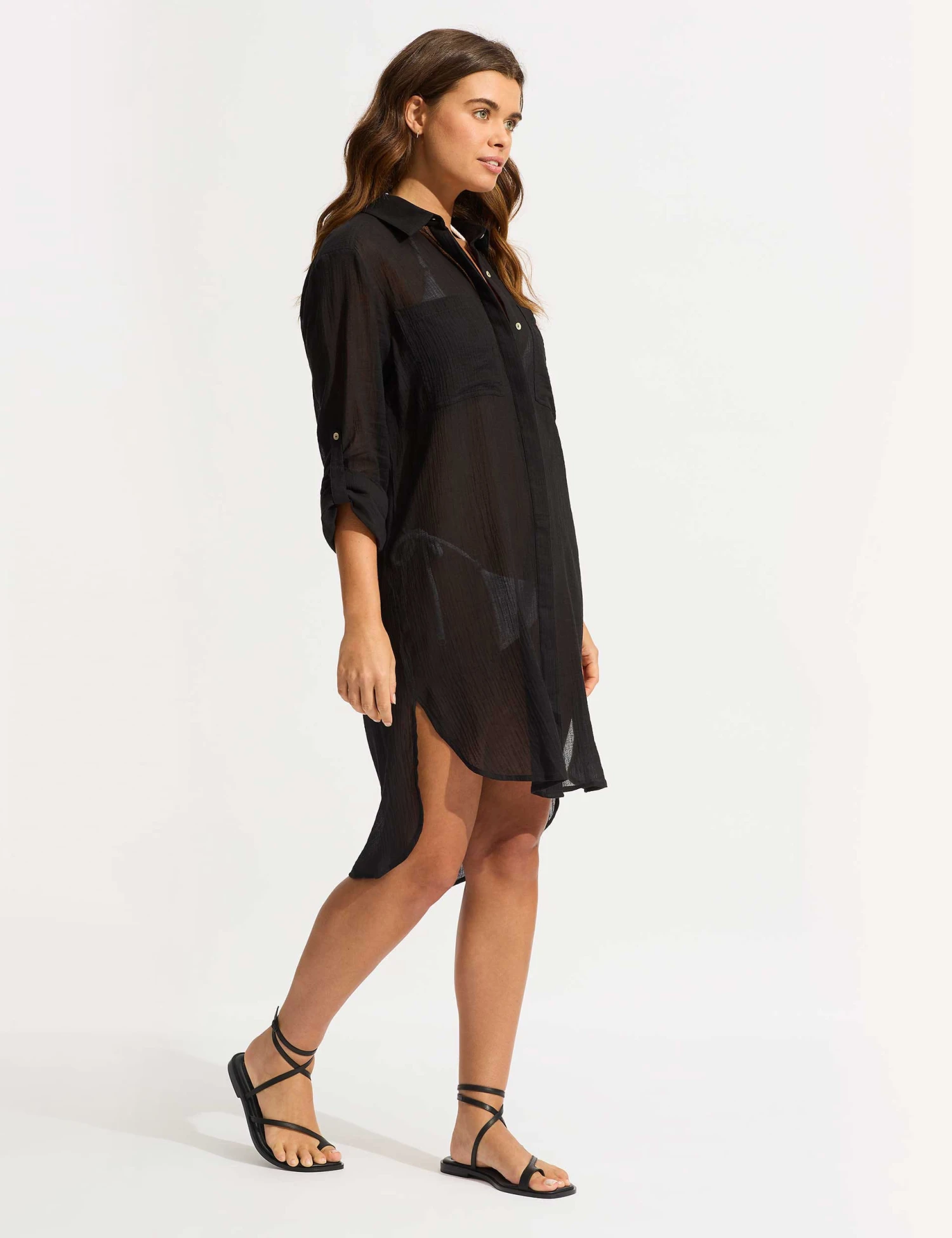 Seafolly Pure Cotton Beach Cover Up Shirt 4 Seafolly Pure Cotton Beach Cover Up Shirt - Image 2