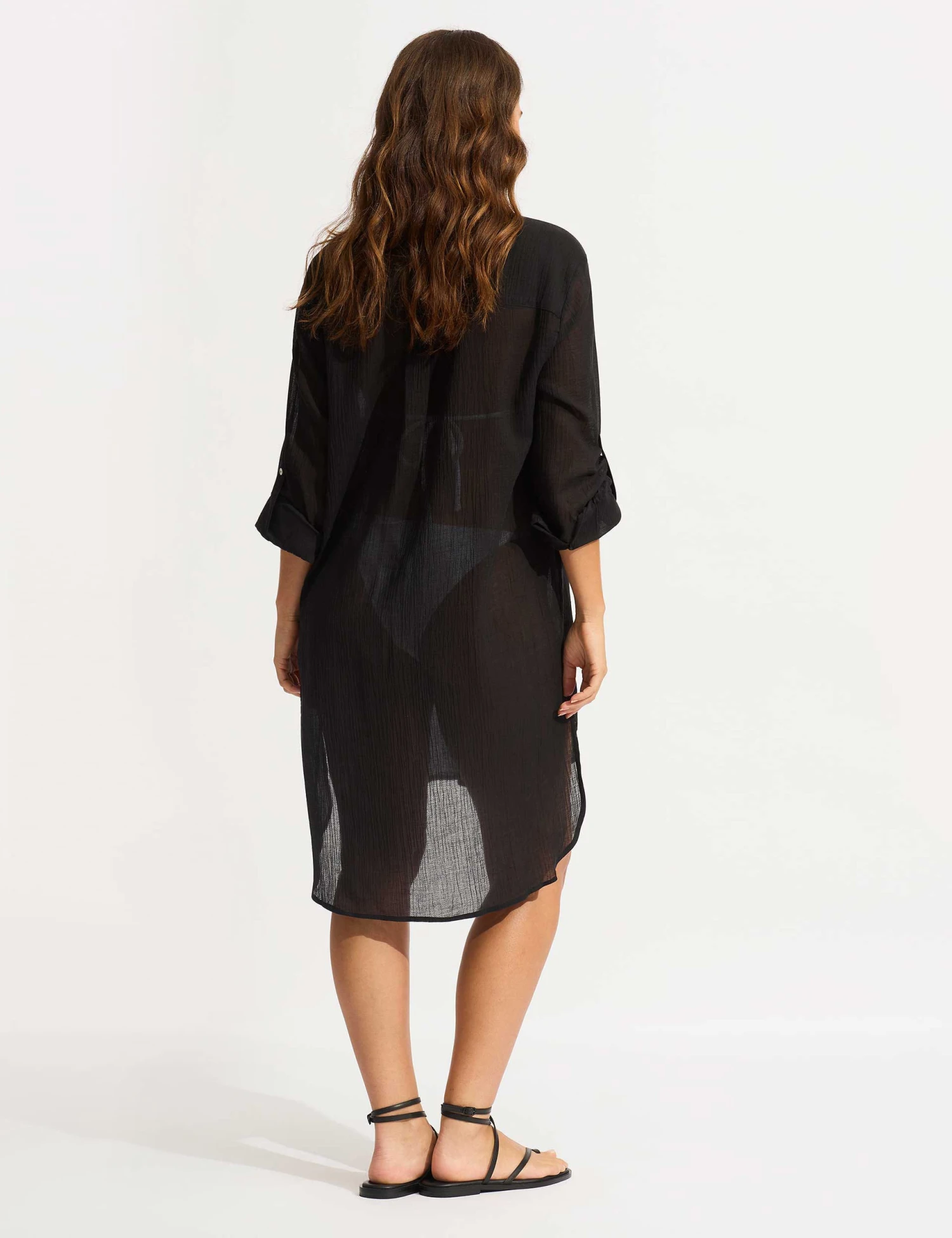 Seafolly Pure Cotton Beach Cover Up Shirt 5 Seafolly Pure Cotton Beach Cover Up Shirt - Image 3