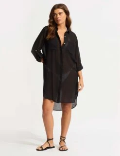 Seafolly Pure Cotton Beach Cover Up Shirt