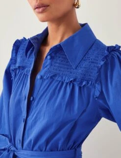 MONSOON Pure Cotton Broderie Midi Skater Dress -Marks and Spencer Shop Pure Cotton Broderie Midi Skater Dress 3