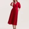 Pure Cotton Broderie V-Neck Midi Dress -Marks and Spencer Shop Pure Cotton Broderie V Neck Midi Dress