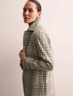 Jaeger Pure Cotton Checked Collared Car Coat -Marks and Spencer Shop Pure Cotton Checked Collared Car Coat 2
