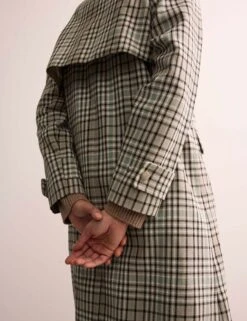 Jaeger Pure Cotton Checked Collared Car Coat -Marks and Spencer Shop Pure Cotton Checked Collared Car Coat 3