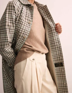 Jaeger Pure Cotton Checked Collared Car Coat -Marks and Spencer Shop Pure Cotton Checked Collared Car Coat 6