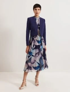 Pure Cotton Collarless Cropped Jacket -Marks and Spencer Shop Pure Cotton Collarless Cropped Jacket 2