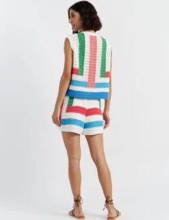 CHINTI & PARKER Pure Cotton Colour Block High Waisted Shorts -Marks and Spencer Shop Pure Cotton Colour Block High Waisted Shorts 2