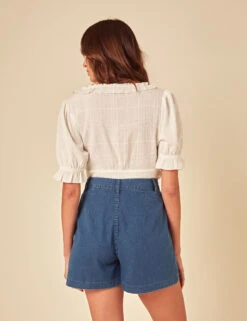 Pure Cotton Denim High Waisted Ava Shorts -Marks and Spencer Shop Pure Cotton Denim High Waisted Ava Shorts 2