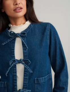 Pure Cotton Denim Relaxed Jacket -Marks and Spencer Shop Pure Cotton Denim Relaxed Jacket 3