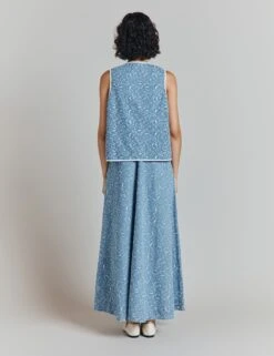 Ghost Pure Cotton Embroidered Collarless Waistcoat -Marks and Spencer Shop Pure Cotton Embroidered Collarless Waistcoat 3