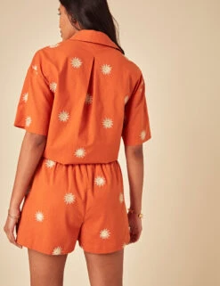 Pure Cotton Embroidered High Waisted Shorts -Marks and Spencer Shop Pure Cotton Embroidered High Waisted Shorts 2