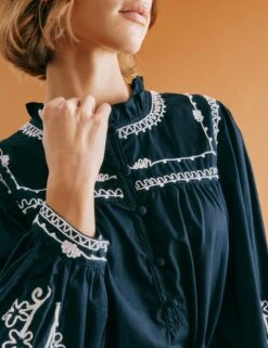 Pure Cotton Embroidered Midi Smock Dress 14 Pure Cotton Embroidered Midi Smock Dress -Marks and Spencer Shop Pure Cotton Embroidered Midi Smock Dress 2