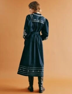 Pure Cotton Embroidered Midi Smock Dress 15 Pure Cotton Embroidered Midi Smock Dress -Marks and Spencer Shop Pure Cotton Embroidered Midi Smock Dress 3