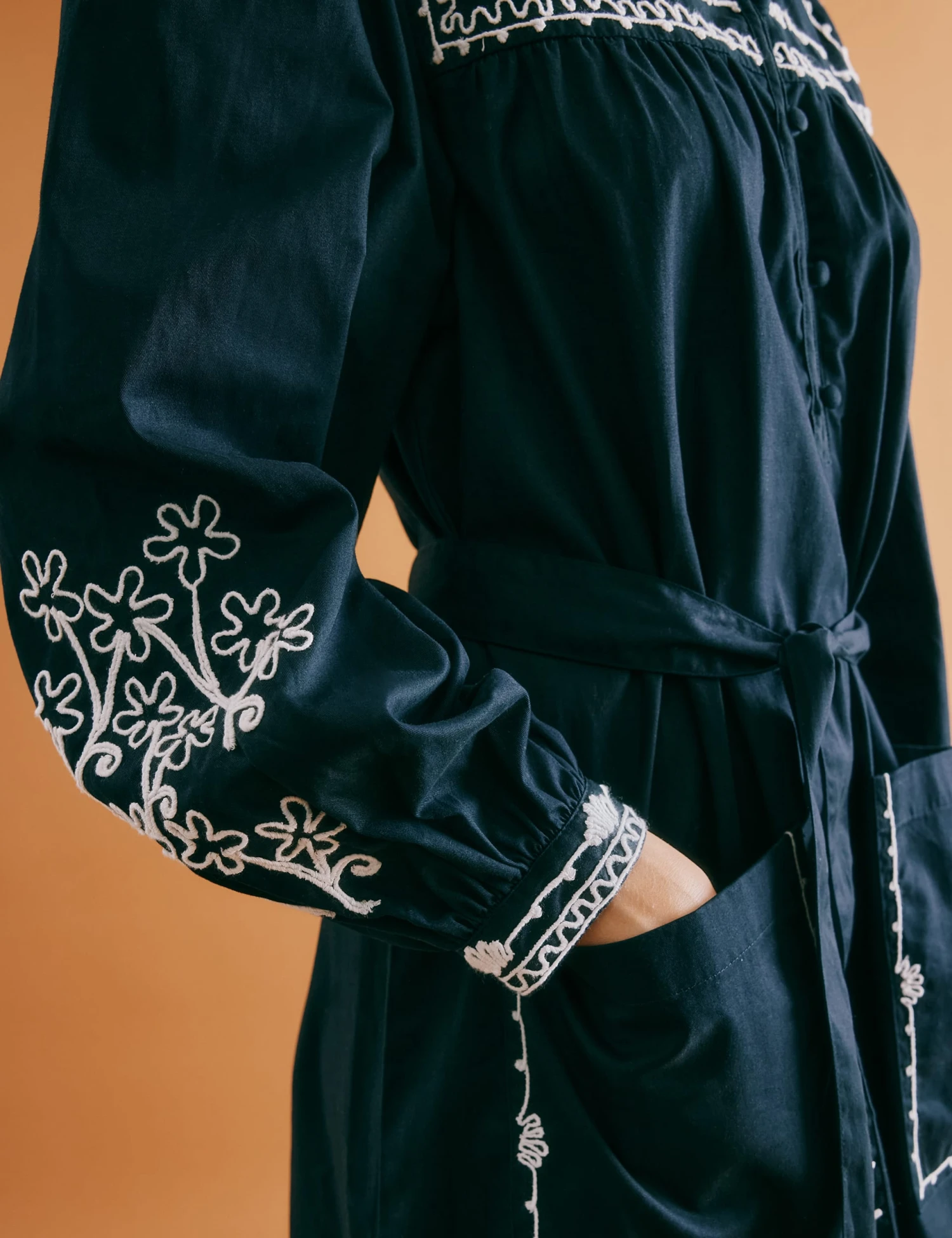 Pure Cotton Embroidered Midi Smock Dress 7 Pure Cotton Embroidered Midi Smock Dress - Image 5